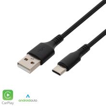 USBAC1 - Cablu de incarcare USB A-C, 2.1A, 1m, negru